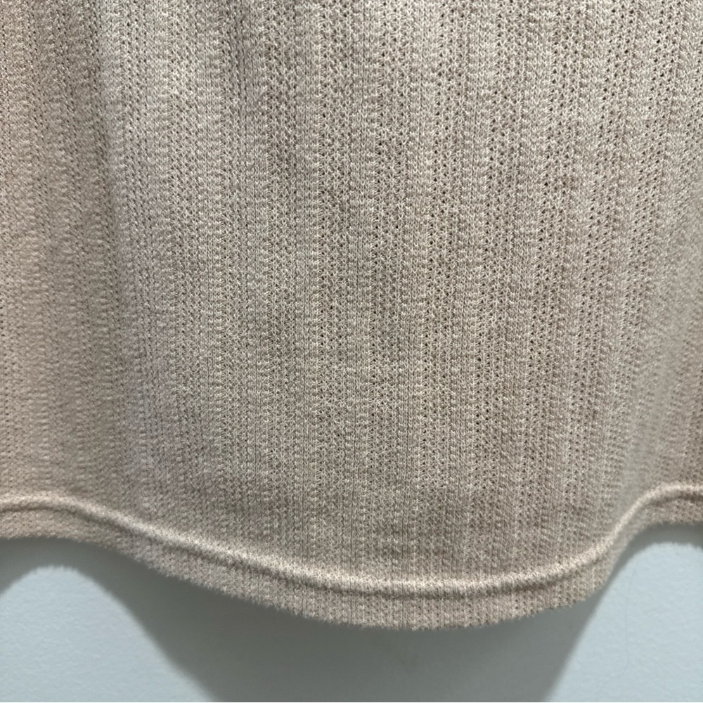 Madewell Women's Pointelle Knit Tie Neck Tunic Top Shirt Short Sleeve Size Large - Picture 6 of 7